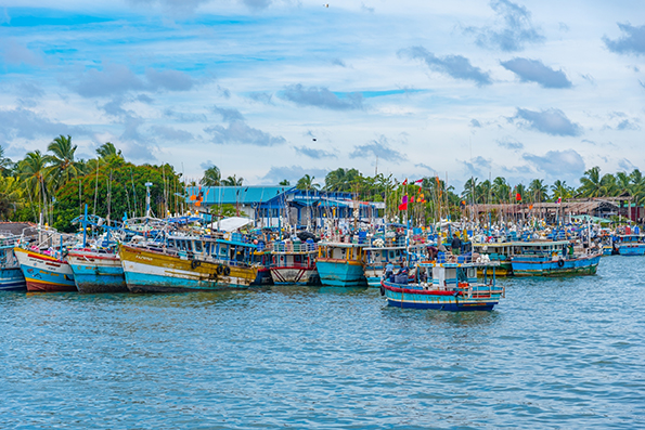 Negombo,,Sri,Lanka,,February,13,,2022:,Fishing,Boats,Mooring,At